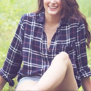 Plaid button down shirt